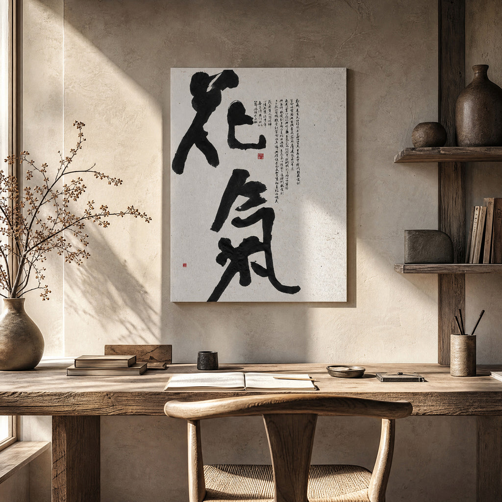 40% OFF 「花氣」 "Flower Breath" Chinese Calligraphy — Canvas Print