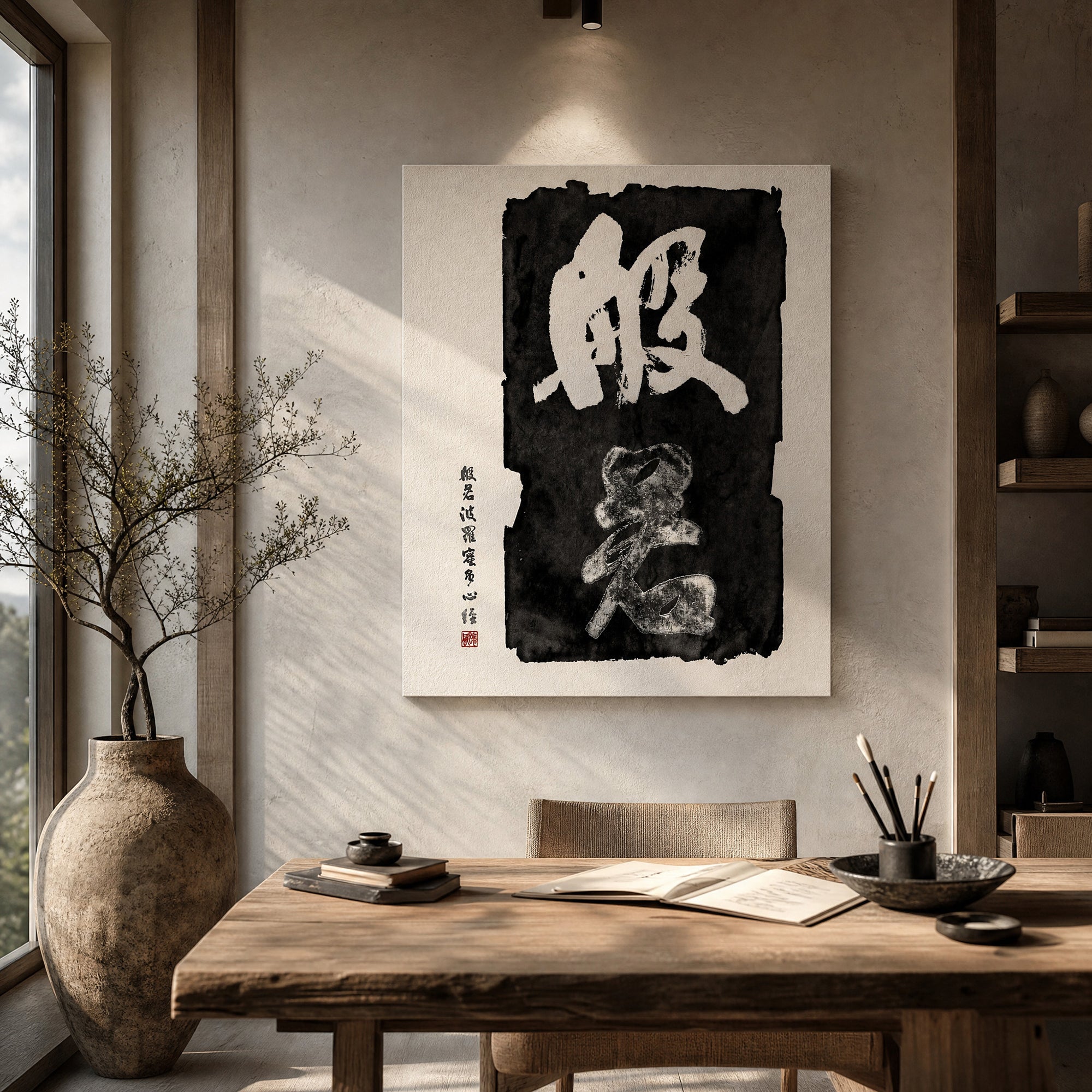 40% OFF 「般若」 "Prajna" Chinese Calligraphy — Ink Canvas Print