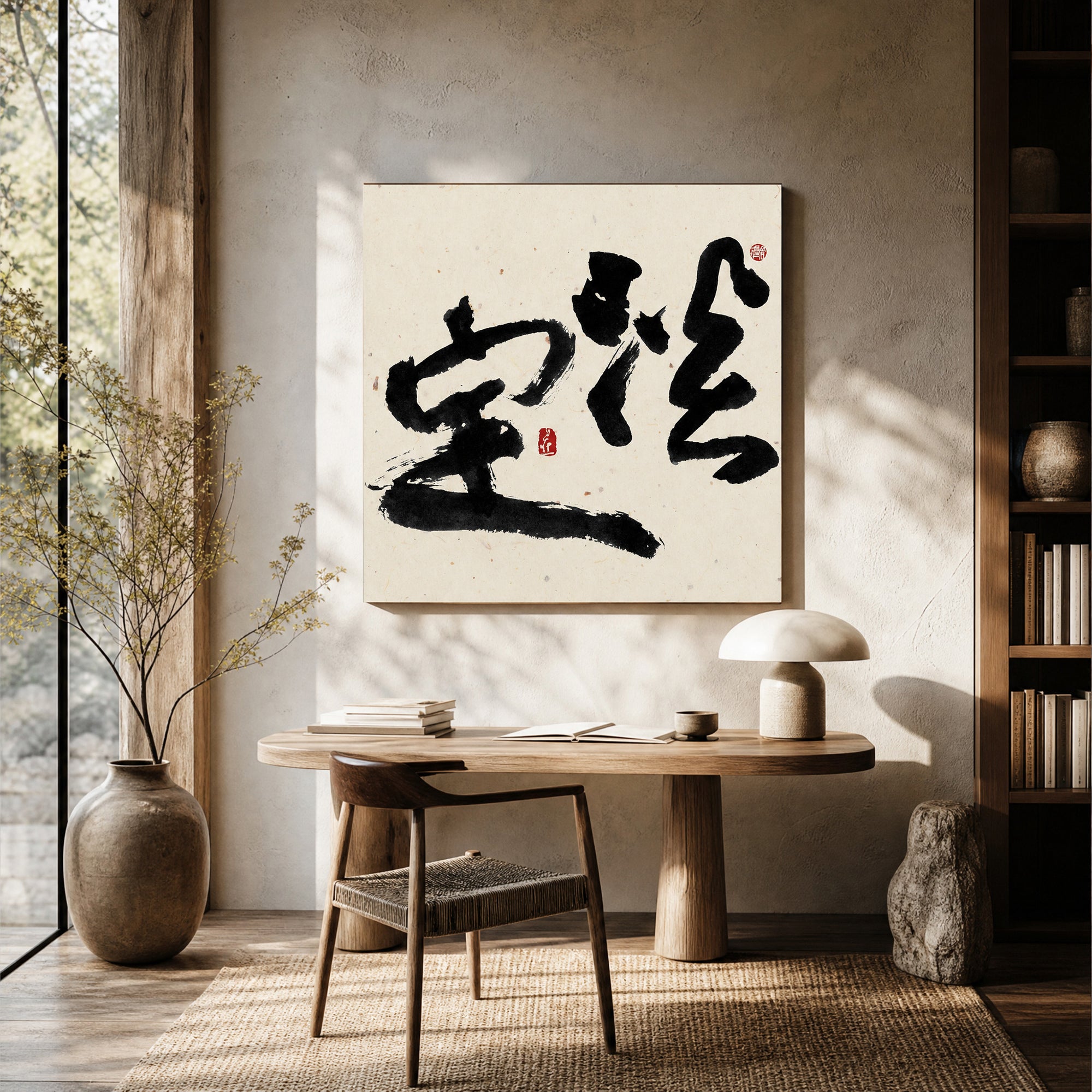 40% OFF 「淡定」 "Unshaken" Chinese Calligraphy — Canvas Print