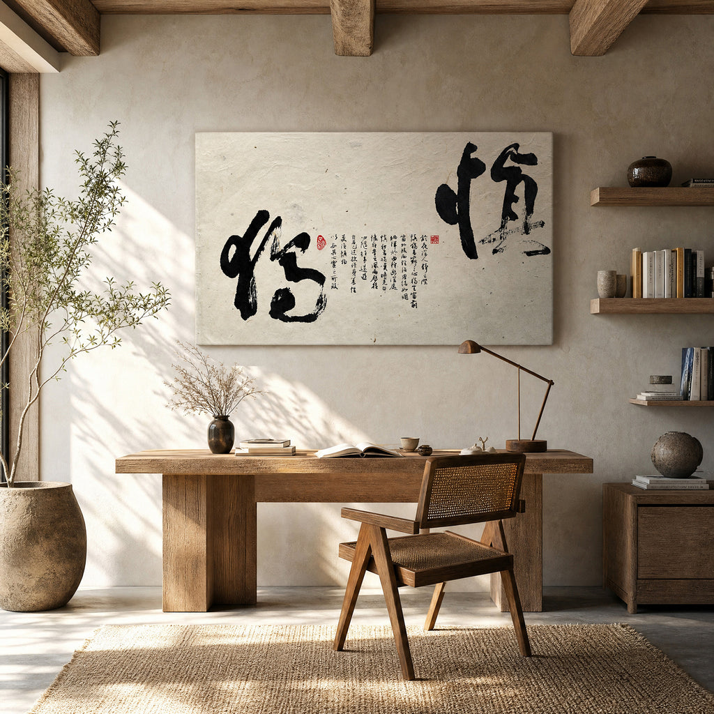 40% OFF 「慎獨」 "Solitary Virtue" Chinese Calligraphy — Canvas Print