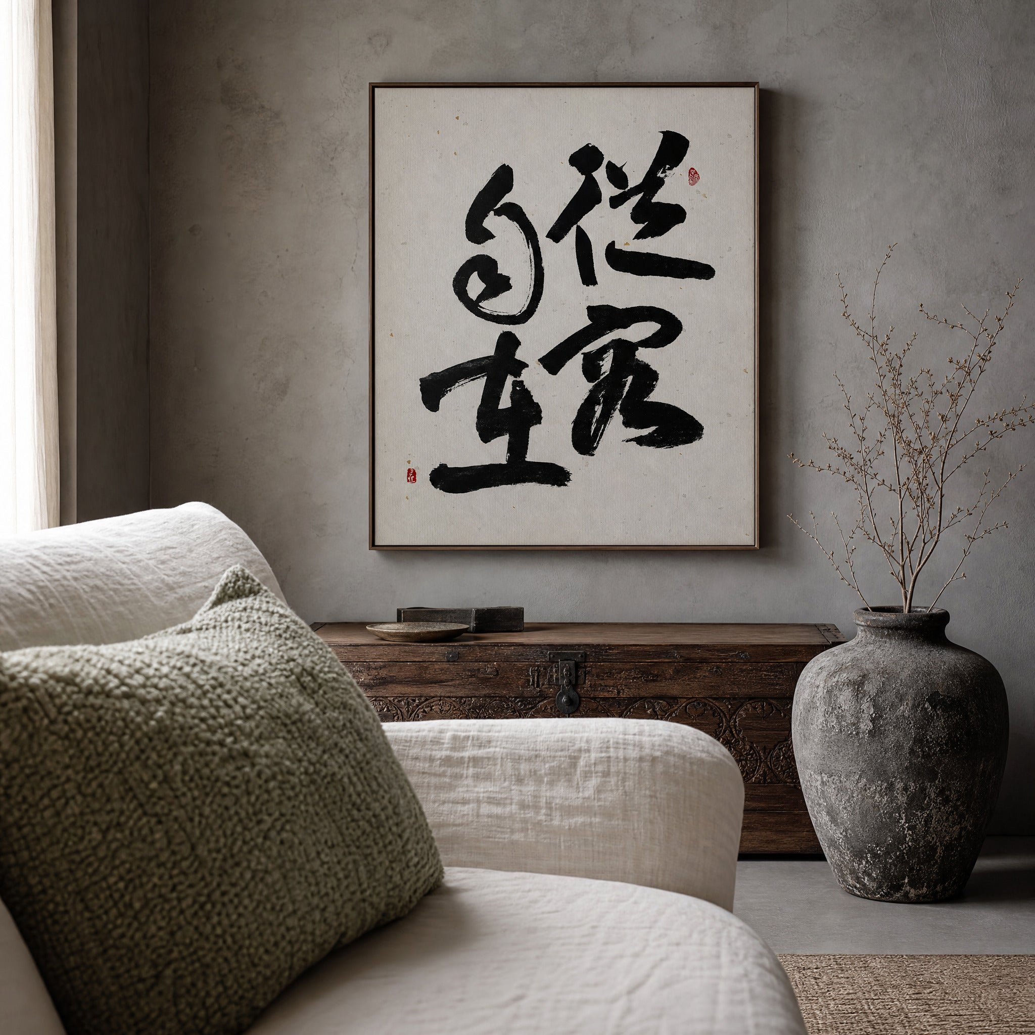 40% OFF 「從容自在」 "Free & Easy" Chinese Calligraphy — Canvas Print