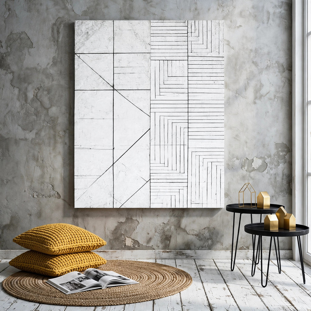 40% OFF Grid Lines Abstract — Canvas Print