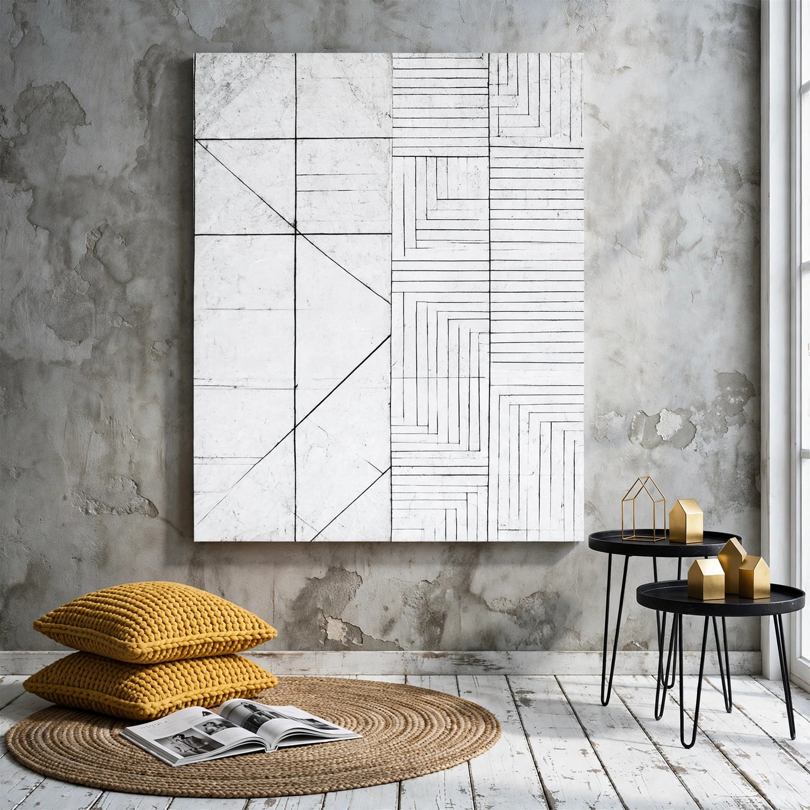 40% OFF Grid Lines Abstract — Canvas Print