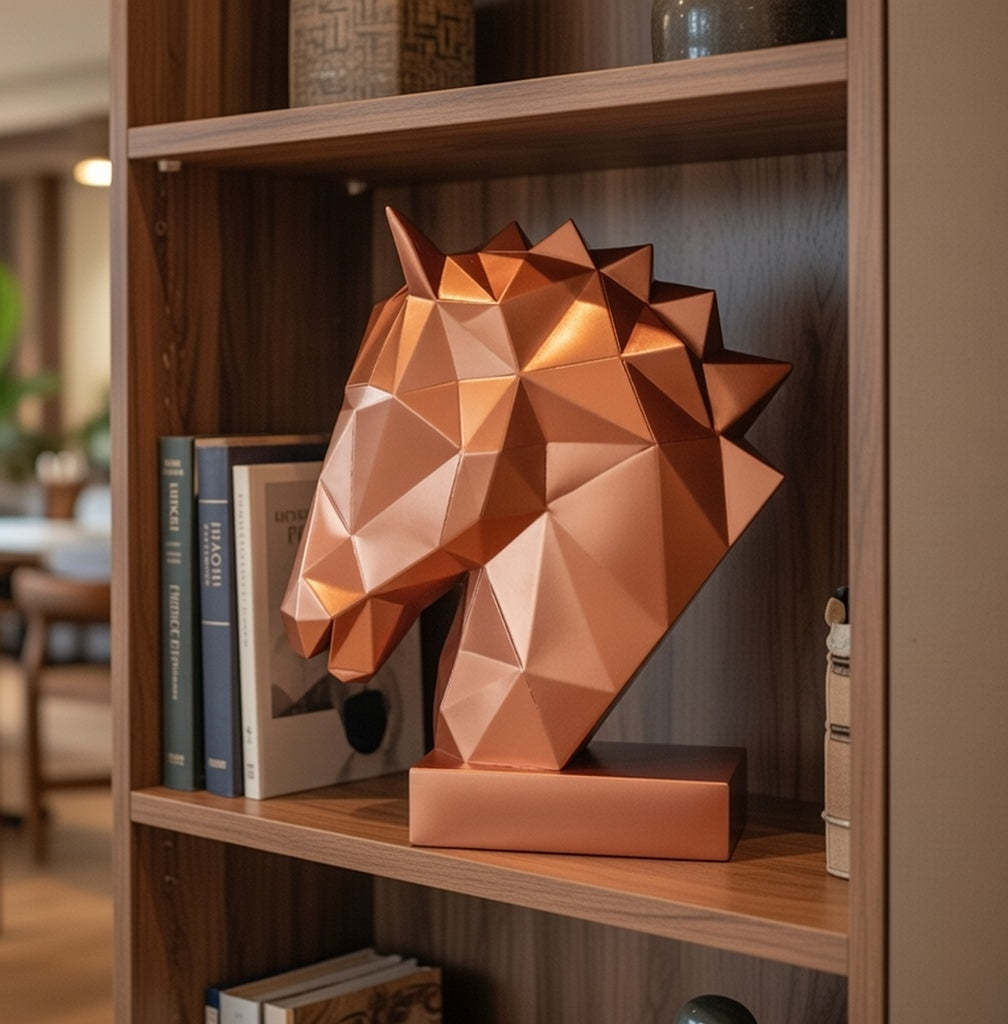 40% OFF Copper Horse Head — Geometric Sculpture