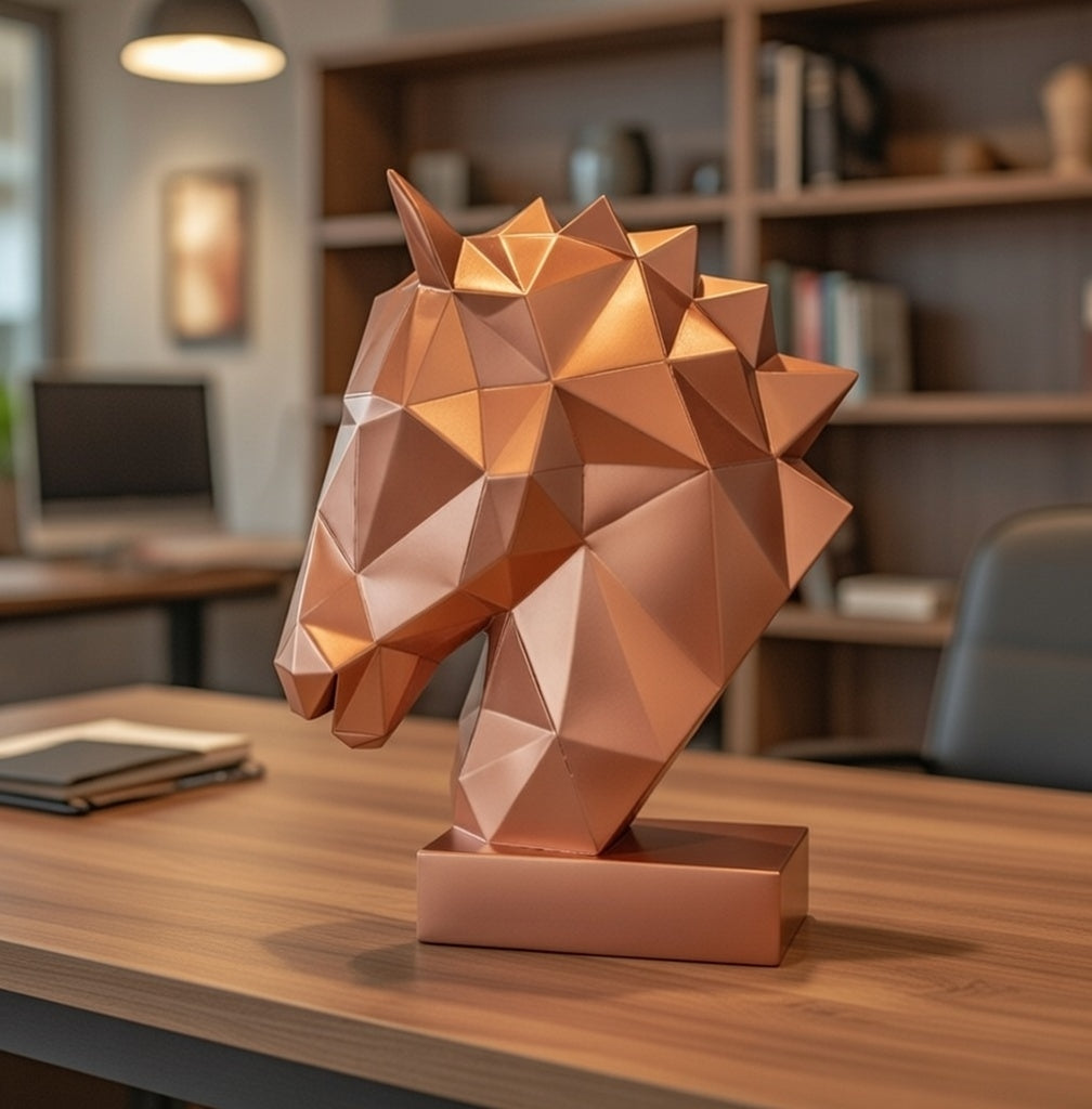 40% OFF Copper Horse Head — Geometric Sculpture