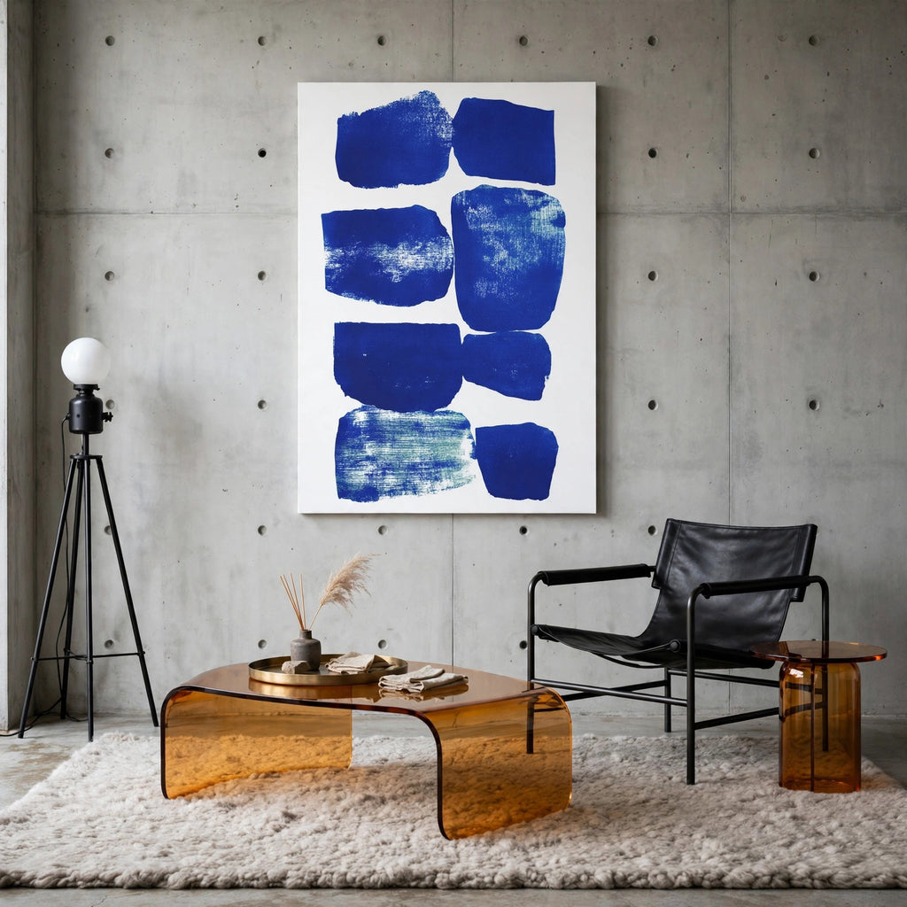 40% OFF Cobalt Blocks Abstract — Canvas Print